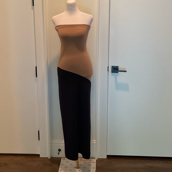 ET OCHS Elegant Tan and Black Midi Dress - Picture 1 of 6